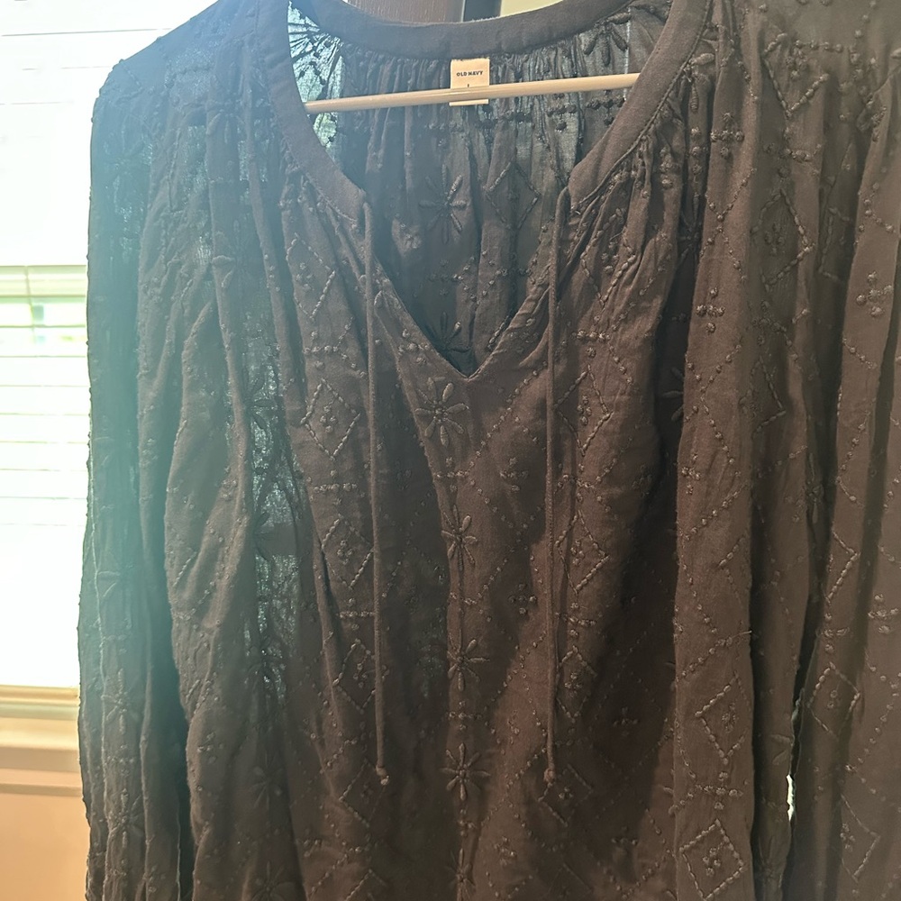 Old Navy Navy Lace Blouse